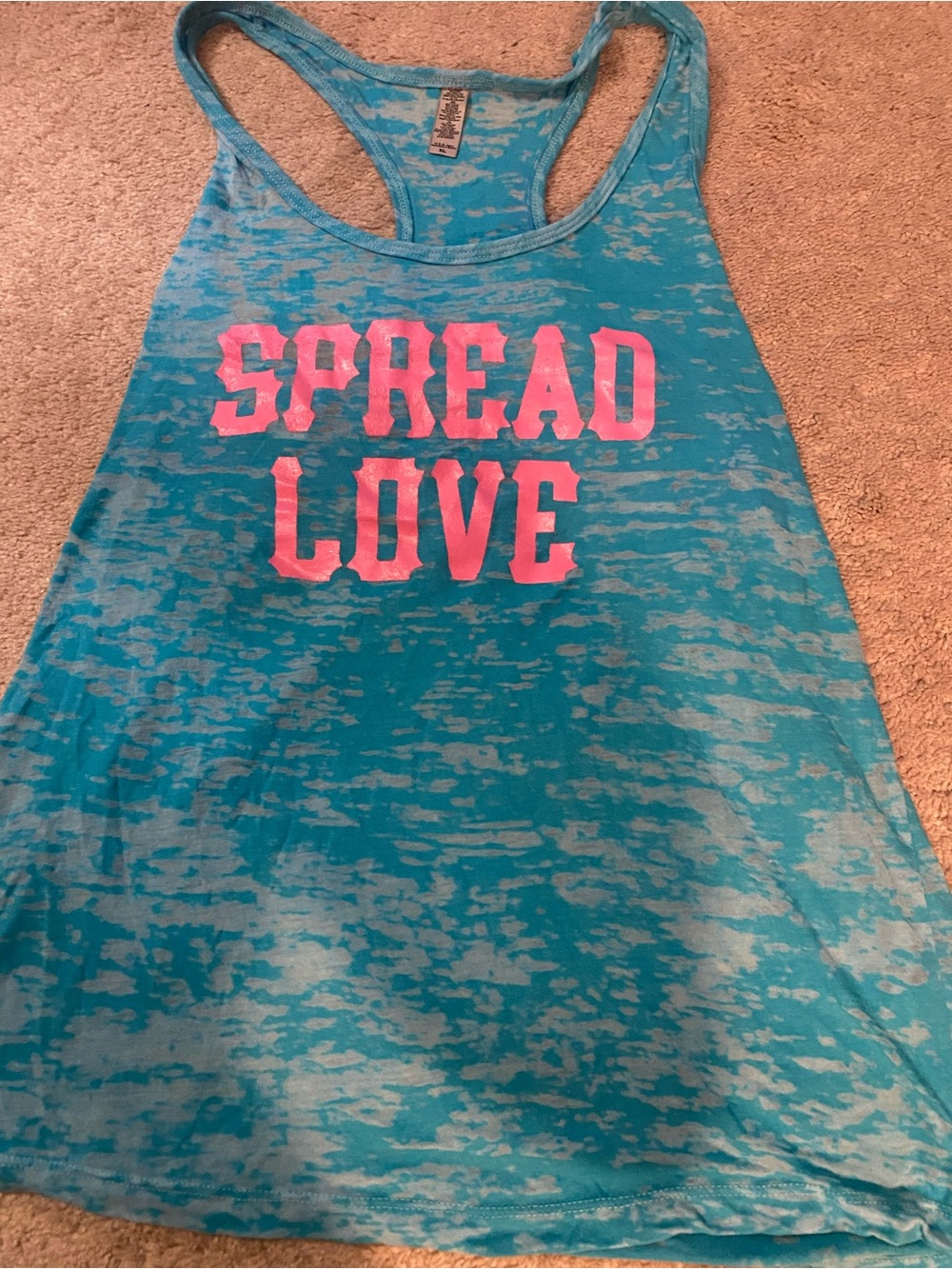 Bright Turquoise Tank with Pink Graphic